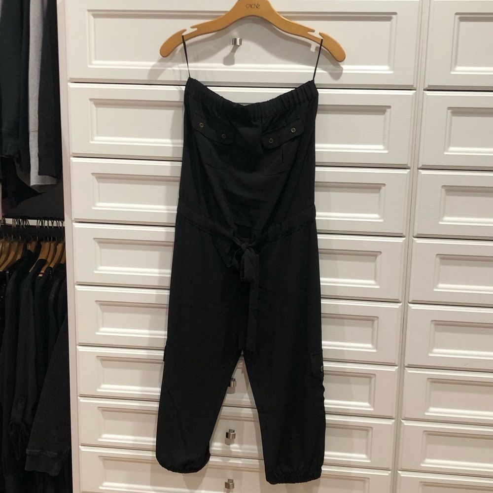 Black strapless jumpsuit